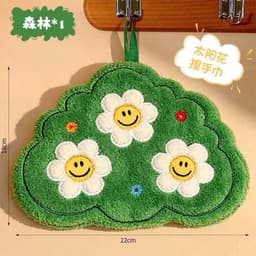 Khăn Lau Tay Hình Hoa Cúc Mặt Cười Dễ Thương 22x18cm có móc Treo Tiện dụng, sang chảnh 9