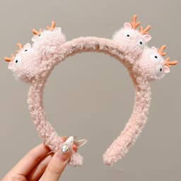 Băng Đô Cài Tóc Tuần Lộc Lông Xù Dễ Thương, Cài Tóc Sừng Hươu Phong Cách Hàn Quốc Cutev 3