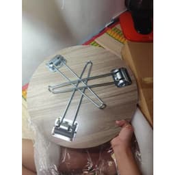 Bàn tròn Ngồi Bệt Gấp Gọn Mini( chân kẹp V ) – Bàn Xếp Học Trên Giường, Đi Dã Ngoại_Gỗ MDF Dày 18mm 6
