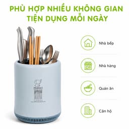 Ống Cắm Dao Đũa Nhựa Chia Ngăn 2781 Hokori Đa Năng Có Khay Thoát Nước Thiết Kế Gọn Gàng GD402 4