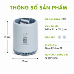 Ống Cắm Dao Đũa Nhựa Chia Ngăn 2781 Hokori Đa Năng Có Khay Thoát Nước Thiết Kế Gọn Gàng GD402 5