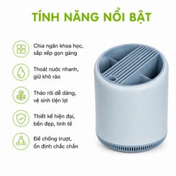 Ống Cắm Dao Đũa Nhựa Chia Ngăn 2781 Hokori Đa Năng Có Khay Thoát Nước Thiết Kế Gọn Gàng GD402 8