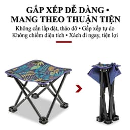 ghế gấp gọn du lịch , Ghế Xếp Câu Cá gấp gọn không có tựa lưng mini bỏ túi dễ dàng mang đi , dã ngoại 6