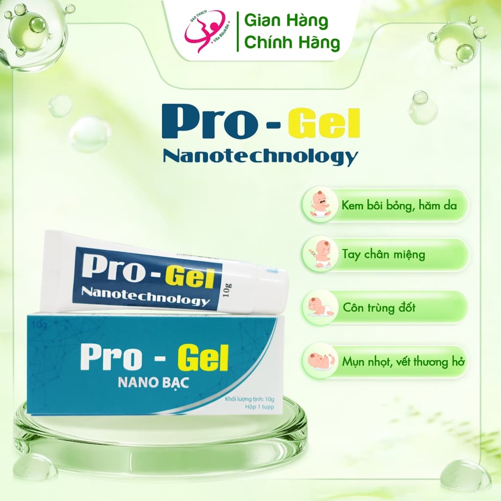 Kem Hăm Da, Bỏng, Tay Chân Miệng, Côn Trùng Đốt, Mụn Nhọt, Vết Thương Hở, An Toàn Cho Trẻ Sơ Sinh - Pro Gel Nano Bạc