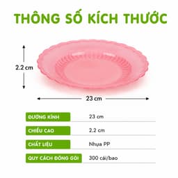 Đĩa Nhựa Đựng Bánh Kẹo Đồ Lễ Việt Nhật 1215 1218 1223 Chất Liệu Nhựa PP Bền Đẹp Nhiều Kích Thước GD404 4