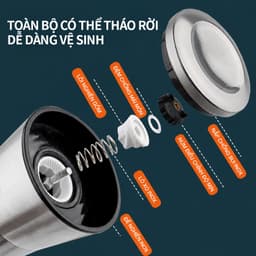 Lọ Xay Tiêu Cầm Tay Inox Đa Năng HanmiMart Dụng Cụ Xay Gia Vị Cho Nhà Bếp 3