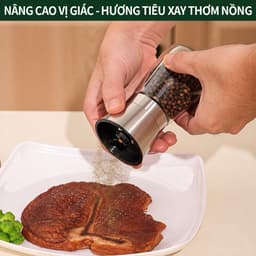 Lọ Xay Tiêu Cầm Tay Inox Đa Năng HanmiMart Dụng Cụ Xay Gia Vị Cho Nhà Bếp 4