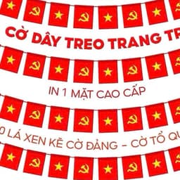 Dây 20 lá cờ treo, dây cờ Việt Nam, dây cờ Tổ Quốc , Đảng trang trí Tết,lễ hội dài gồm 20 cờ 1