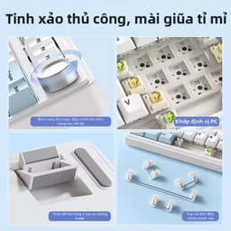 Bàn Phím Cơ Không Dây AULA F75 (3 Mode / Hotswap / Mạch Xuôi / LED RGB) - Hàng chính hãng 5