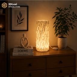 Đèn Decor Hình Cột Sóng Dạng Trụ 3DLUXI Công Nghệ In 3D Nhựa PLA/PETG Chắc Chắn, Đèn Ngủ Decor Không Gian - D05 4