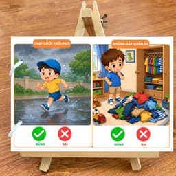 Thẻ Flash EVON BABY dạy bé tập nói - Bé Tập Nhận Thức Hành Vi ĐÚNG - SAI 5