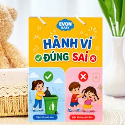 Thẻ Flash EVON BABY dạy bé tập nói - Bé Tập Nhận Thức Hành Vi ĐÚNG - SAI 1