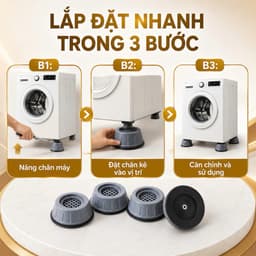 Chân Kê Máy Giặt Đa Năng 4 Cái – Giảm Rung Giảm Ồn, Bảo Vệ Sàn, Dùng Cho Máy Giặt Tủ Lạnh 2