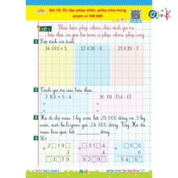 Sách - Vở Ô Li Bài Tập Về Nhà Toán Lớp 3 - Quyển 4 (Theo Từng Tiết Học) - Có Mã QR Video Bài Giảng của Qbooks 4