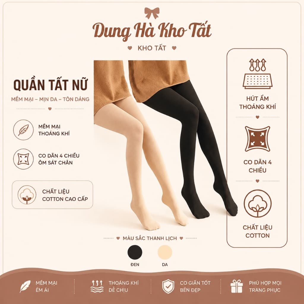 Quần Tất Nữ Giữ Nhiệt Cạp Cao Lót Lông Dày Dặn Co Giãn Quần Legging Mùa Đông Ôm Dáng Màu Đen Da