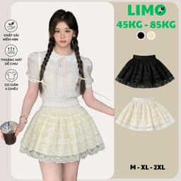 (Tặng Quần Bảo Hộ) Chân Váy Nữ Bigsize Dáng Xòe Chất Ren Dày Dặn Trẻ Trung MS489 LIMO 1
