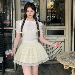 (Tặng Quần Bảo Hộ) Chân Váy Nữ Bigsize Dáng Xòe Chất Ren Dày Dặn Trẻ Trung MS489 LIMO 4