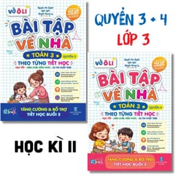 Sách - Combo Vở Ô Li Bài Tập Về Nhà Toán Lớp 3 - Có Mã QR Video Bài Giảng Từng Tiết Học (Qbooks) 3