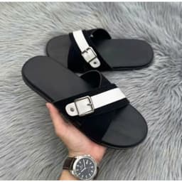 [Khâu Đế]Dép Quai Ngang Z09 Nam Nữ Phối Viền Chéo Khuy Bấm, Dép Lê Đế 2 Lớp 2