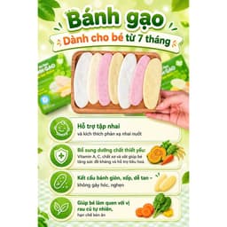 Bánh gạo ăn dặm rau củ Mămmy giúp bé tập nhau bổ sung dinh dưỡng, hỗ trợ tiêu hóa cho bé 7 tháng 2