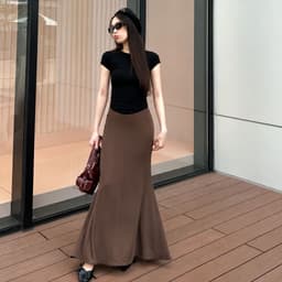 [Có Bigsize 45-85kg] Chân Váy Đuôi Cá Dáng Dài 105cm Ôm Body Chất Thun Gân Co Giãn MS5017 LIMO 3