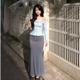 [Có Bigsize 45-85kg] Chân Váy Đuôi Cá Dáng Dài 105cm Ôm Body Chất Thun Gân Co Giãn MS5017 LIMO 2