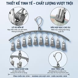 Móc treo đồ lót,tất vớ kèm 10 kẹp kim loại đa năng 5