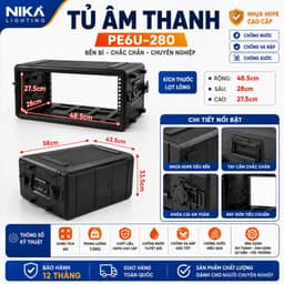 Tủ âm thanh nhựa HDPE 6U đựng Mic và thiết bị âm thanh sâu 28cm 1
