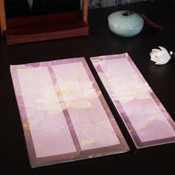 ̀̀̀̀̀̀̀̀̀̀̀50 Tờ Giấy Xuyến Chỉ Kẻ Ô Mễ Phủ Sáp Lâm Thiếp In Nền Hoa Sen Luyệt Viết Thư Pháp Hán Việt 3