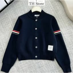 Áo cardigan nữ thời trang, Áo len & Cardigan Cổ Tròn Tay Kẻ Dễ Thương Phong Cách  Hàn Quốc Nhẹ Nhàng Chất vải nỉ hai da 4
