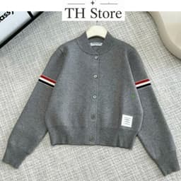 Áo cardigan nữ thời trang, Áo len & Cardigan Cổ Tròn Tay Kẻ Dễ Thương Phong Cách  Hàn Quốc Nhẹ Nhàng Chất vải nỉ hai da 5