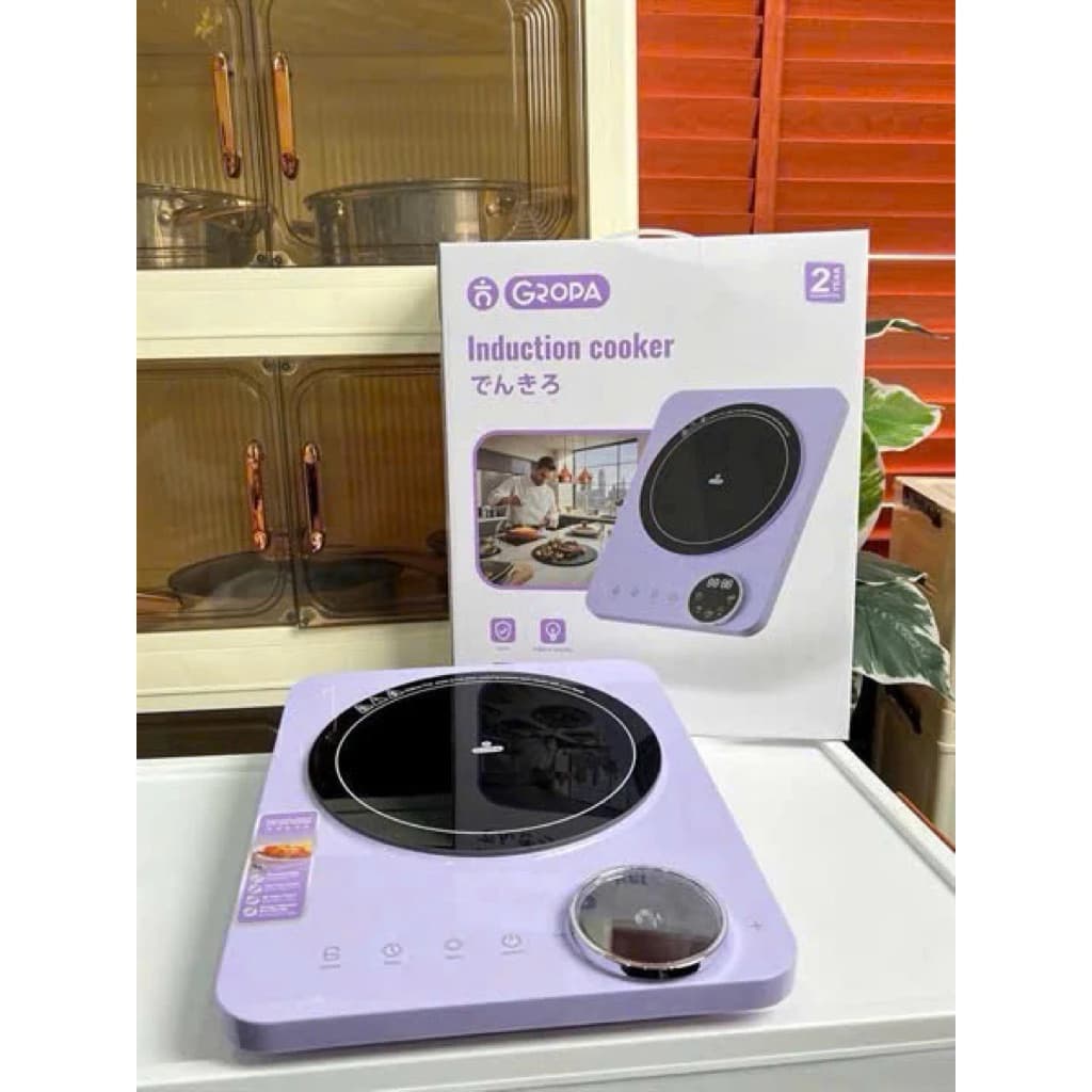Bếp Từ Đơn Cao Cấp GROPA-Thiết Kế Tím Pastel Cực Xinh, Nấu Nướng Nhanh Chóng, Tiết Kiệm Điện (Bảo Hành 2 Năm)-Chính Hãng