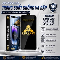 Kính cường lực Samsung A15, A25, A35, A55 5G cao cấp full màn miếng dán bảo vệ màn hình điện thoại 1