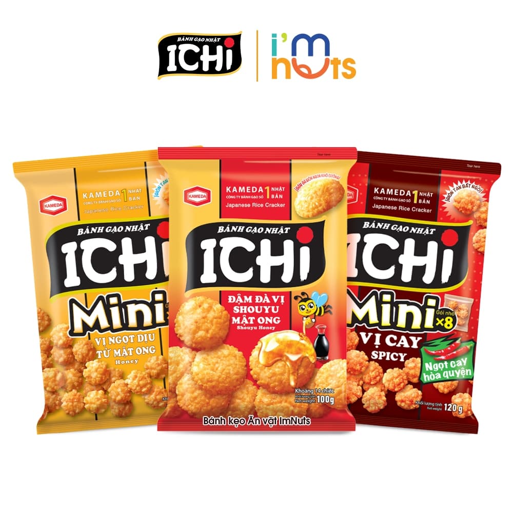 Bánh Gạo Nhật ICHI Đủ Vị Phiên Bản Thường Và Mini