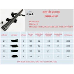 CẦN OSNY HĂC NGƯU 10H - PHÂN LỰC 19 THÍCH HỢP LỤC ĐÀU CẦN SĂN HÀNG (KÈM NGỌN PHỤ ) 9