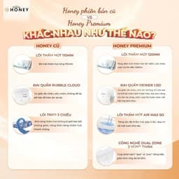 [ Combo mua 5 tặng 1 ] Tã/bỉm HONEY đủ size NB66/S52/M46/M52/L48/XL44/XXL42/XXXL40/XXXXL38 3