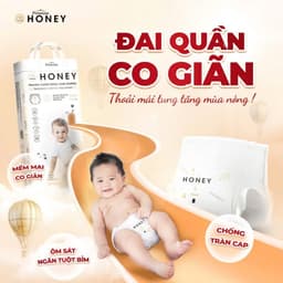 [ Combo mua 5 tặng 1 ] Tã/bỉm HONEY đủ size NB66/S52/M46/M52/L48/XL44/XXL42/XXXL40/XXXXL38 6