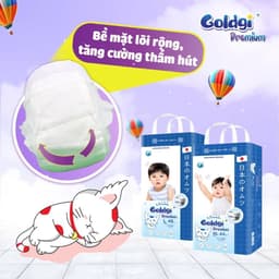 [ Combo mua 5 tặng 1 ] Tã/bỉm GOLDGI+ Nhật Cao Cấp Đủ Size NB/S/M/L/XL/XXL 7