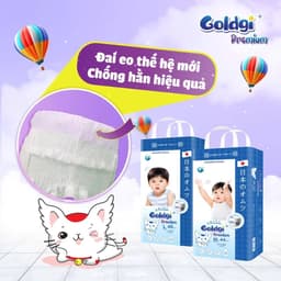 [ Combo mua 5 tặng 1 ] Tã/bỉm GOLDGI+ Nhật Cao Cấp Đủ Size NB/S/M/L/XL/XXL 6