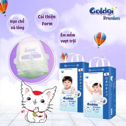 [ Combo mua 5 tặng 1 ] Tã/bỉm GOLDGI+ Nhật Cao Cấp Đủ Size NB/S/M/L/XL/XXL 2