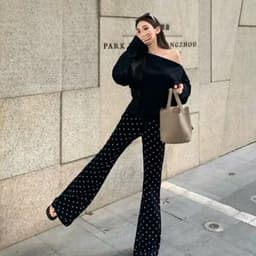 Quần Thun Loe Chấm Bi Dáng Dài Co Giản Xinh, Freesize Dưới 52kg- MTS 3