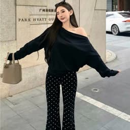 Quần Thun Loe Chấm Bi Dáng Dài Co Giản Xinh, Freesize Dưới 52kg- MTS 2