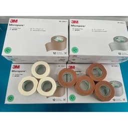 Set 2 Băng Keo Giấy Y tế, Thẩm Mỹ 3M  MICROPORE - Màu da và trắng, kích thước 2,5cm x 9,1m 2
