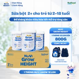 Sữa Bột Nuvi Grow Height 2+ (Thùng 12 Lon 800G Tặng 1 Thùng Sữa Nước) Phát Triển Chiều Cao Cho Trẻ Trên 2 Tuổi 2