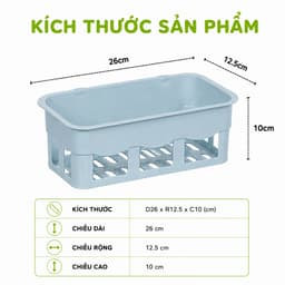 Khay Đựng Đồ Dán Tường Có Khe Thoát Nước 5699 Nhựa PP Cao Cấp Không Cần Khoan Đục Thiết Kế Chắc Chắn GD408 6