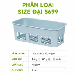 Khay Đựng Đồ Dán Tường Có Khe Thoát Nước 5699 Nhựa PP Cao Cấp Không Cần Khoan Đục Thiết Kế Chắc Chắn GD408 9