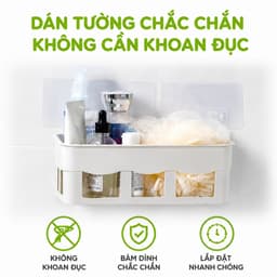 Khay Đựng Đồ Dán Tường Có Khe Thoát Nước 5699 Nhựa PP Cao Cấp Không Cần Khoan Đục Thiết Kế Chắc Chắn GD408 4