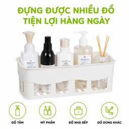 Khay Đựng Đồ Dán Tường Có Khe Thoát Nước 5699 Nhựa PP Cao Cấp Không Cần Khoan Đục Thiết Kế Chắc Chắn GD408 3