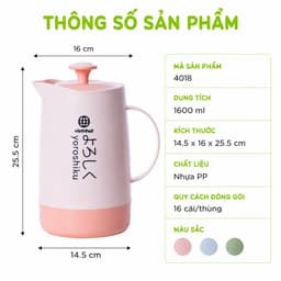 Bình Ủ Pha Trà Giữ Nhiệt 4018 Việt Nhật Dung Tích 1600ml Chất Liệu Nhựa PP An Toàn Có Quai Cầm Chắc Chắn GD406 3
