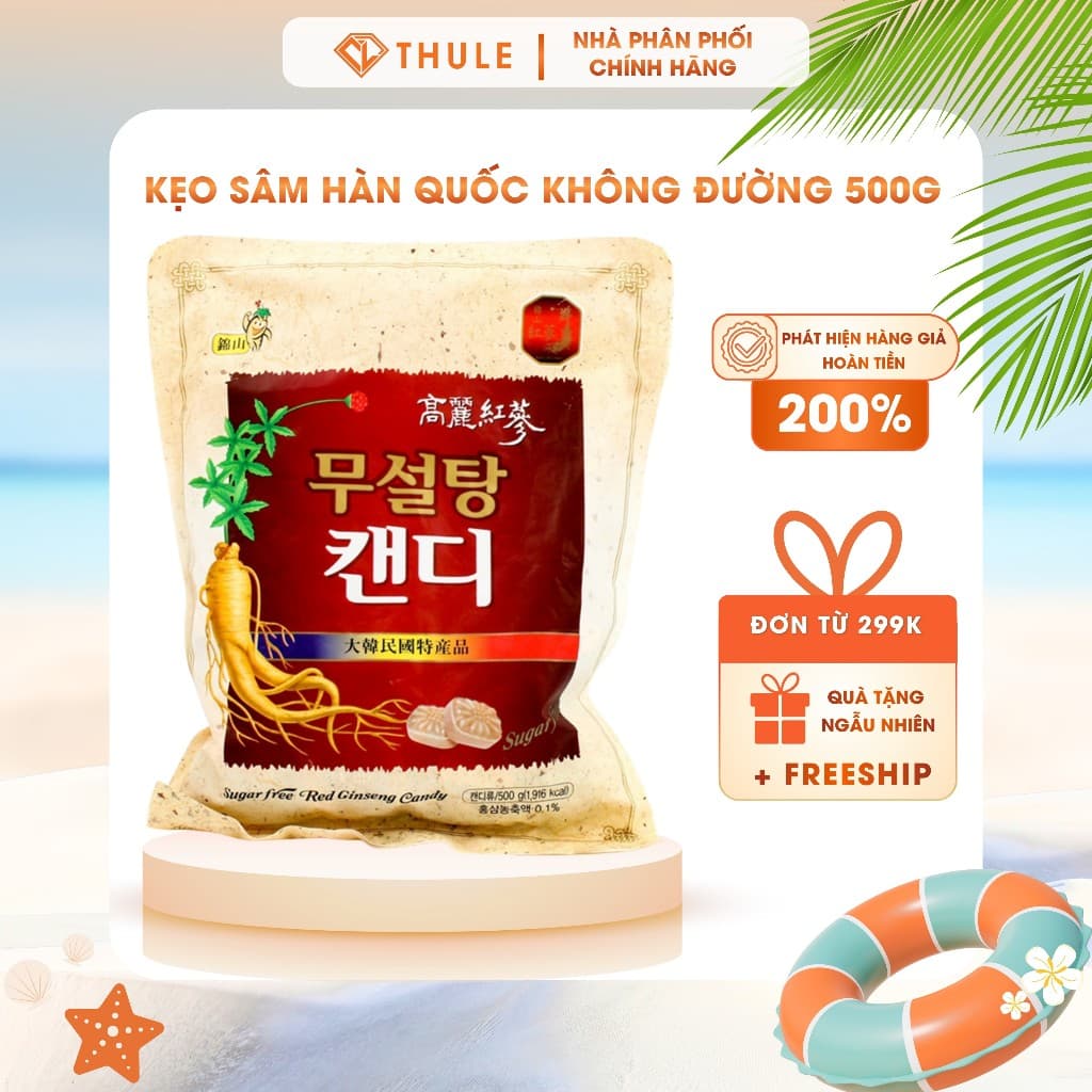 Kẹo Hồng Sâm Hàn Quốc Không Đường - Tỉnh Táo Tức Thì, Không Lo Sâu Răng (Bịch Tiết Kiệm)